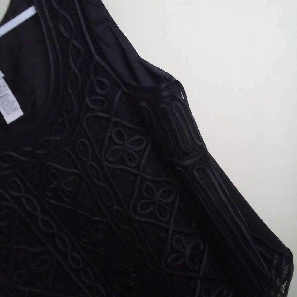 R & M Richards Blouse Women 22W 22 Sleeveless Lace Lined Feminine Goth Black - Picture 8 of 15